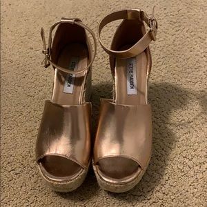 Rose gold Steve Madden wedges